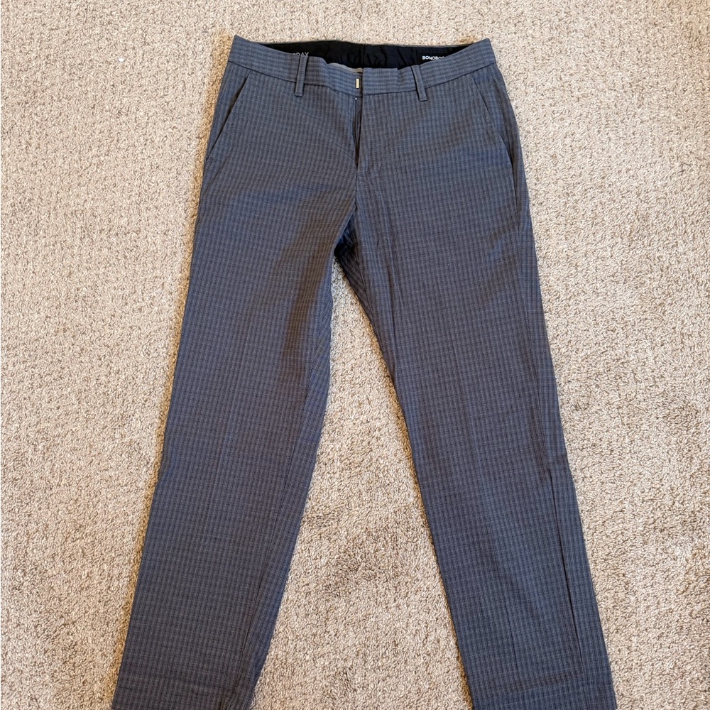 Bonobos Men's Charcoal Checkered Dress Pants